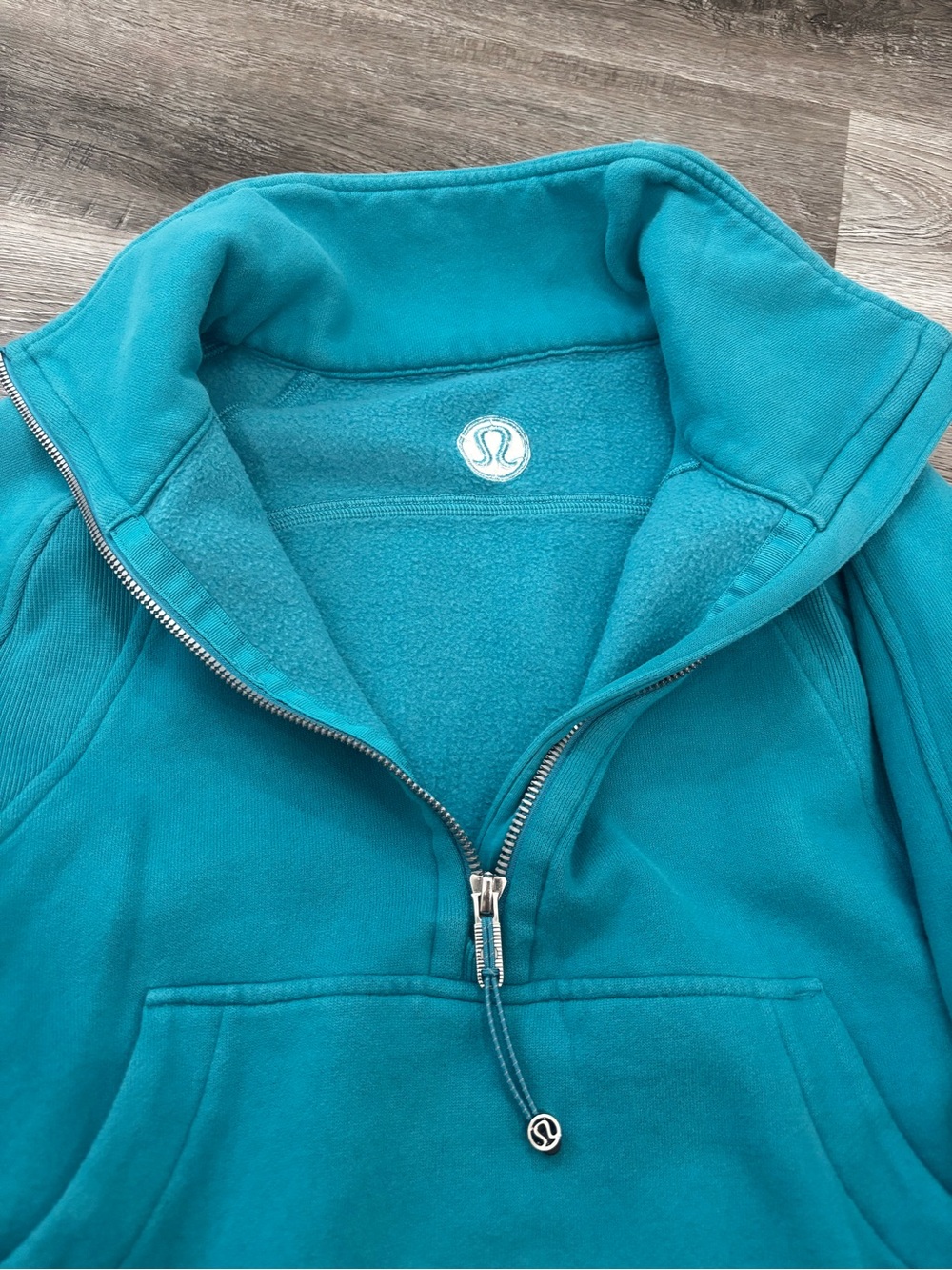 Lululemon Scuba sweatshirt Funnel Neck Half Zip Sweater Oceanic Blue S - Picture 5 of 12